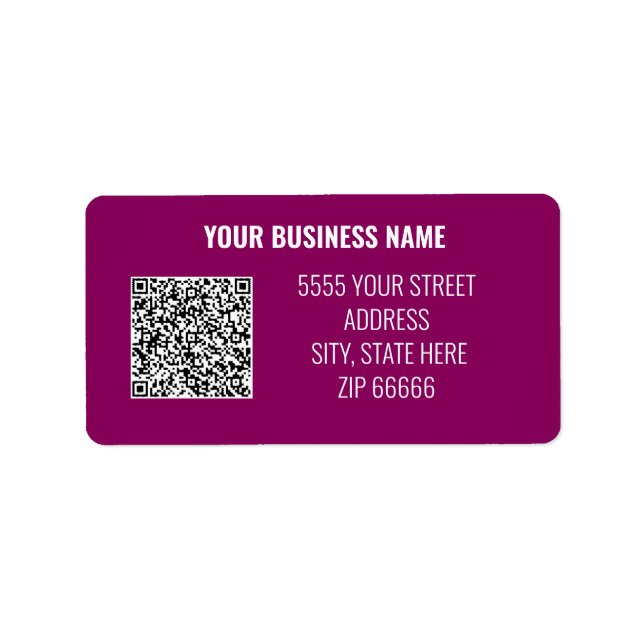 Custom QR Code Return Address Labels Template (Front)