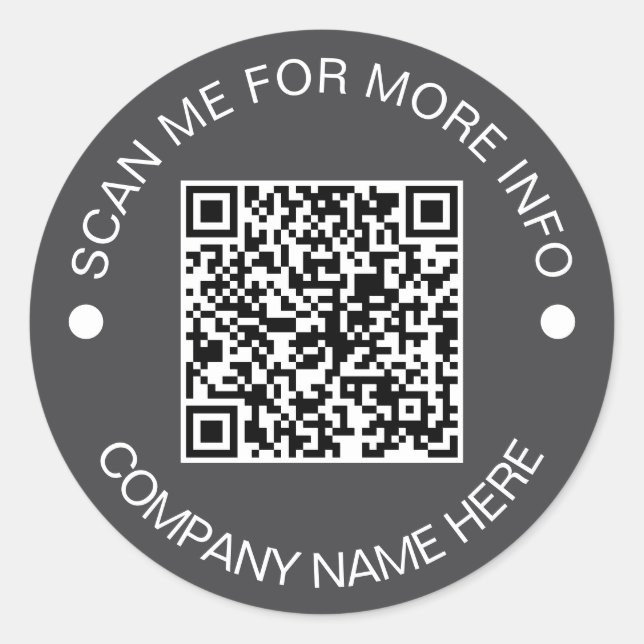 Custom QR Code Round Vinyl Waterproof Business Classic Round Sticker (Front)