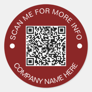 Custom QR Code Round Vinyl Waterproof Business Classic Round Sticker