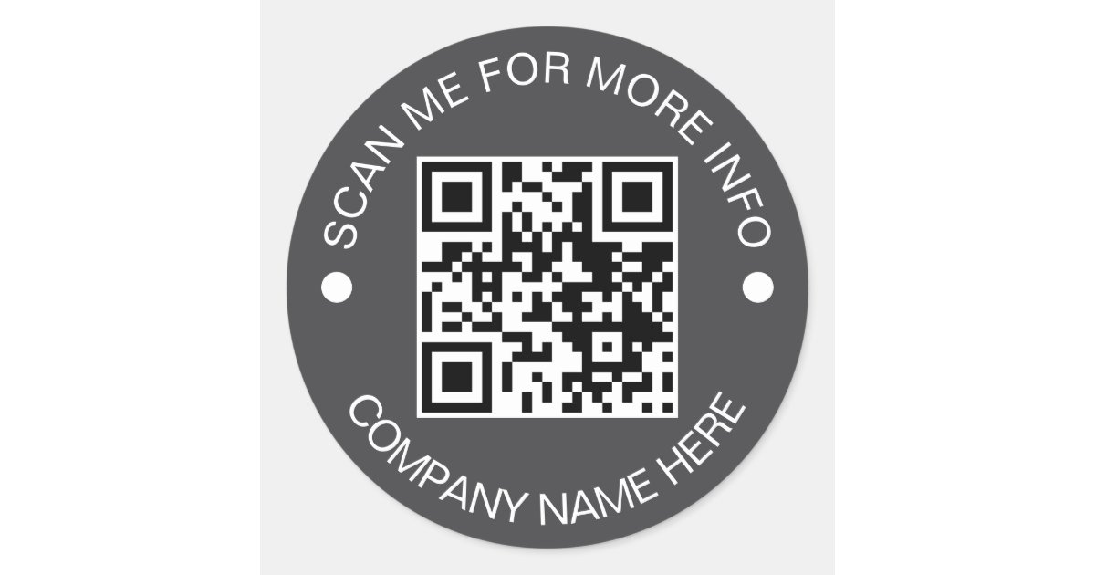 Custom QR Code Round Vinyl Waterproof Business Classic Round Sticker ...