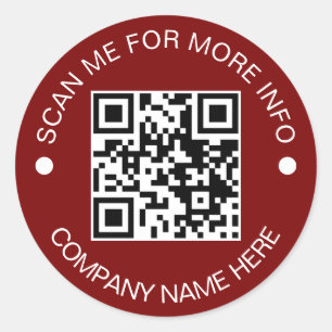 Custom QR Code Round Vinyl Waterproof Business Classic Round Sticker