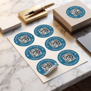 Custom QR Code Round Vinyl Waterproof Business Classic Round Sticker