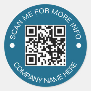 Custom QR Code Round Vinyl Waterproof Business Classic Round Sticker