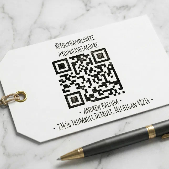 Rubber Qr Code Custom QR Code Rubber Stamp | Zazzle