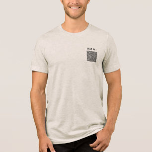 Custom QR Code Scan and Custom Text Your Funny Tri-Blend Shirt