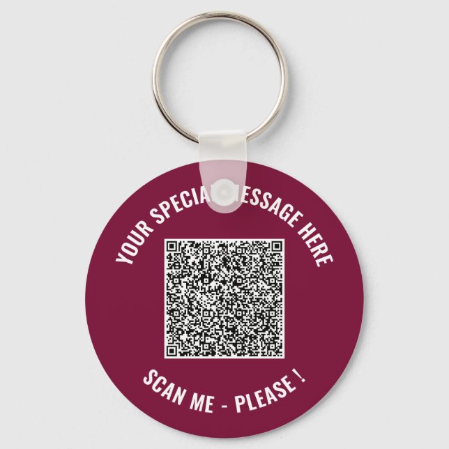 Custom QR Code Scan and Text Your Keychain Gift (Front)
