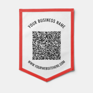Custom QR Code Scan Info and Text Business Pennant