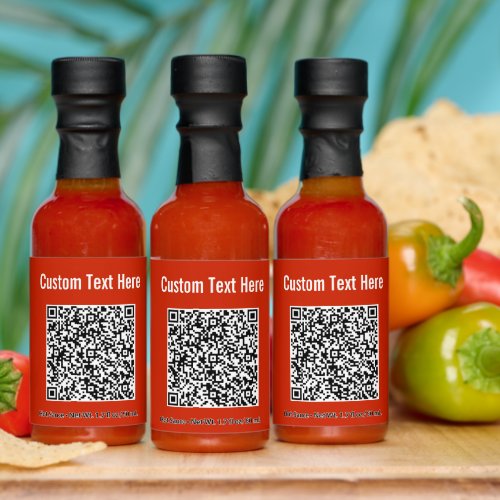 Custom QR Code Scan Info and Text Hot Sauces