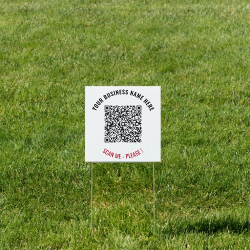 Custom QR Code Scan Info and Text Sign Your Colors