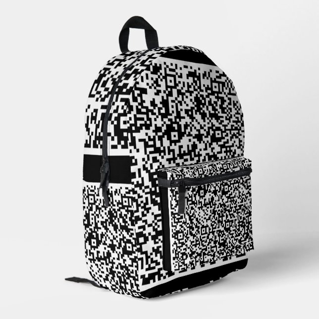 Custom QR Code Scan Info Backpack - Choose Color (Back Corner Left)