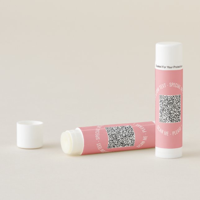 Custom QR Code Scan Info Custom Text Lip Balm (In Situ)