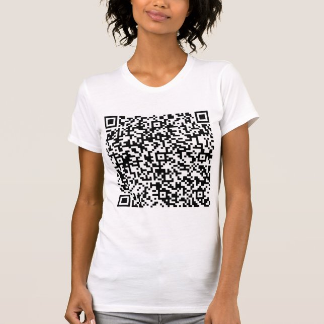 Custom QR Code Scan Info Personalized Fun T-Shirt (Front)