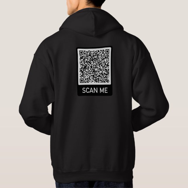 Custom QR Code Scan Info Personalized Hoodie (Back)