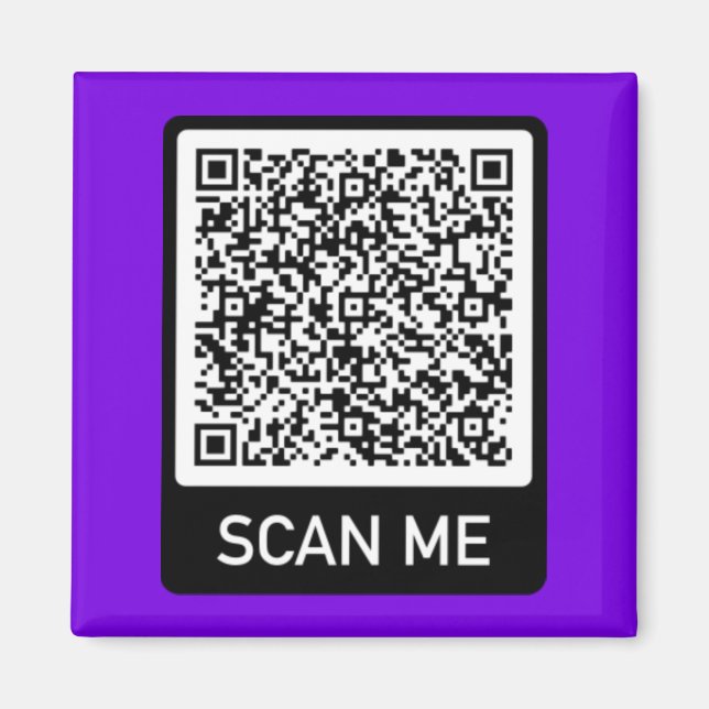Custom QR Code Scan Info Personalized Magnet Gift (Front)