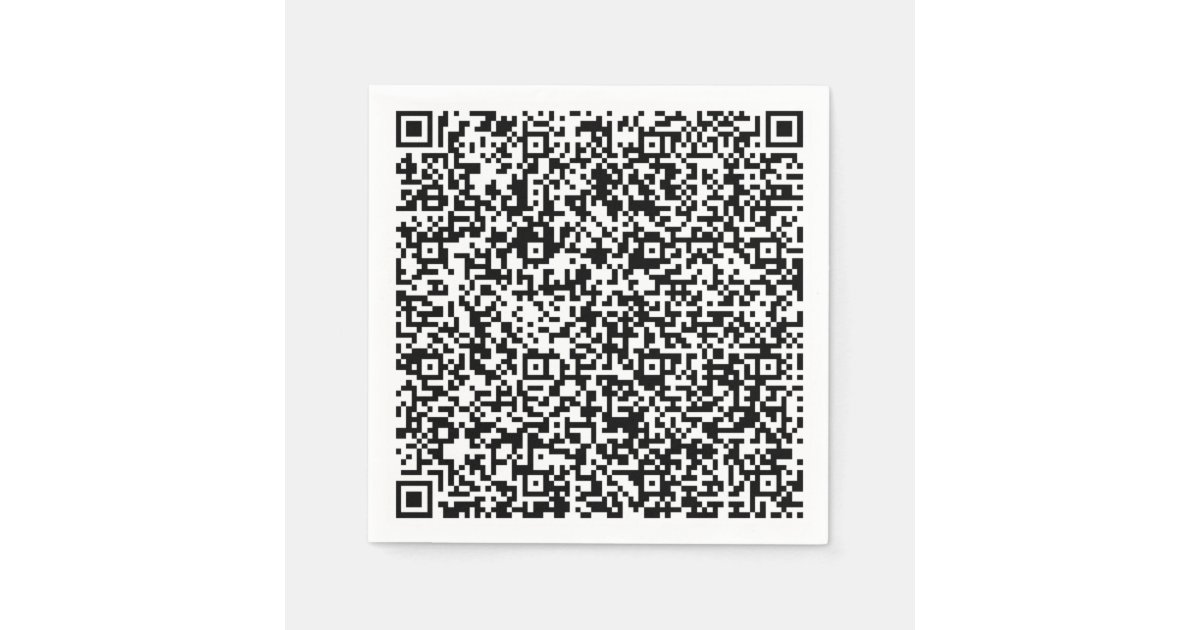Custom QR Code Scan Info Personalized Napkins | Zazzle