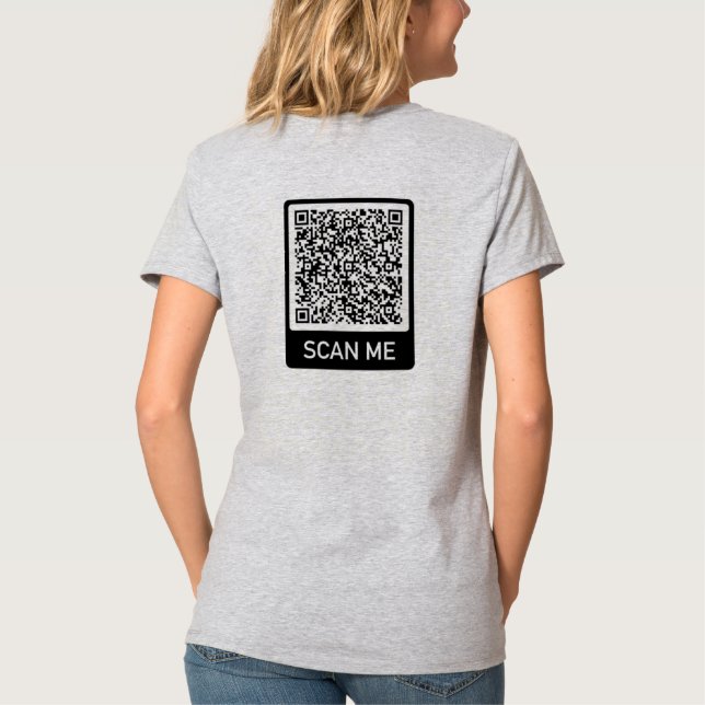 Custom QR Code Scan Info Personalized T-Shirt (Back)