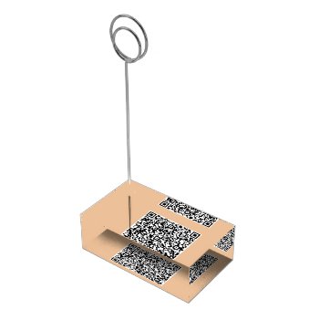 Custom Qr Code Scan Info Place Card Holder by Migned at Zazzle