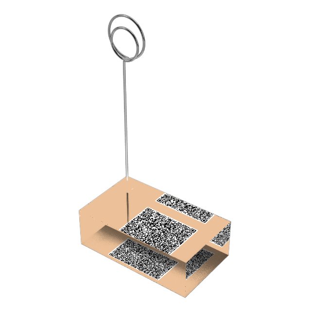 Custom QR Code Scan Info Place Card Holder (Corner)
