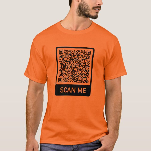 Custom QR Code Scan Info T-Shirt Gift Personalized (Front)