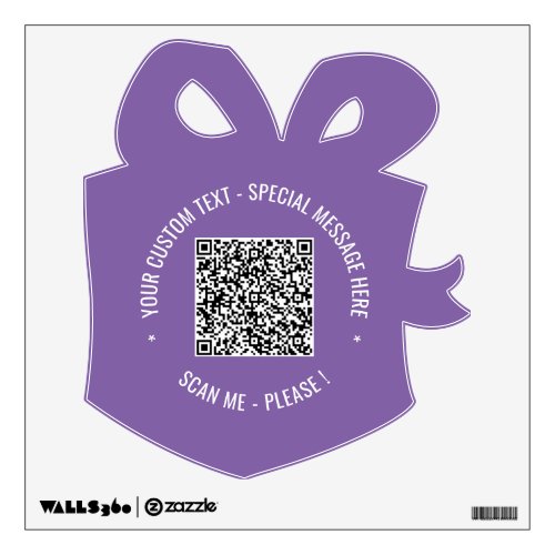 Custom QR Code Scan Info Text and Color Wall Decal