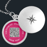 Custom QR Code Scan Info Text and Colors Necklace<br><div class="desc">Choose Colors and Font - Necklaces with Your Special QR Code Info and Custom Text Personalized Modern Necklace Gift - Add Your QR Code - Image or Logo - photo / Text - Name or other info / message - Resize and Move or Remove / Add Elements - Image /...</div>
