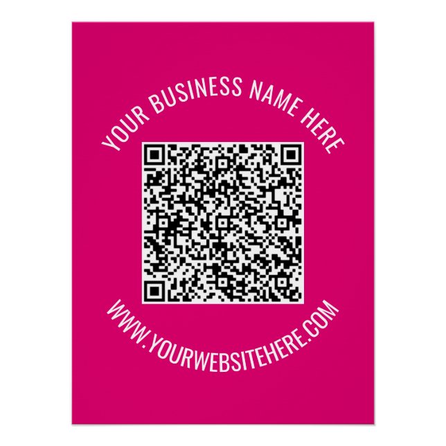 Custom QR Code Scan Info Text and Colors Poster (Front)