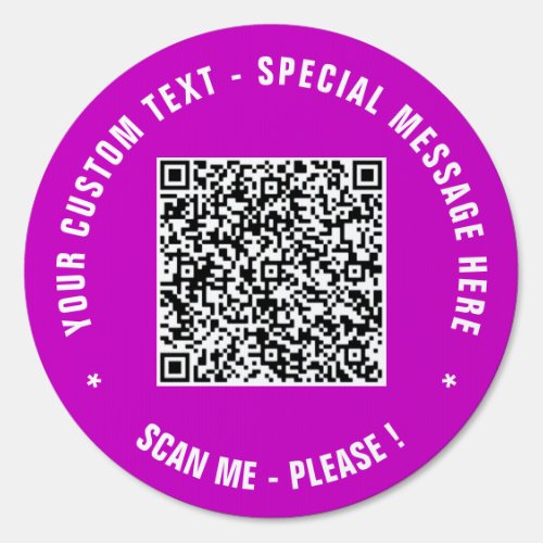 Custom QR Code Scan Info Text and Colors Your Sign