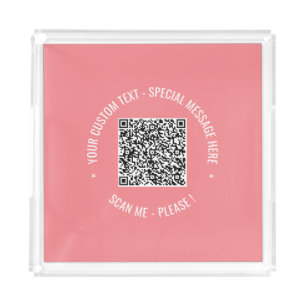 Custom QR Code Scan Info Text Colors Acrylic Tray