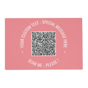 Custom QR Code Scan Info Text Colors Placemat