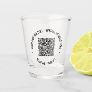 Custom QR Code Scan Info Text Colors Shot Glass