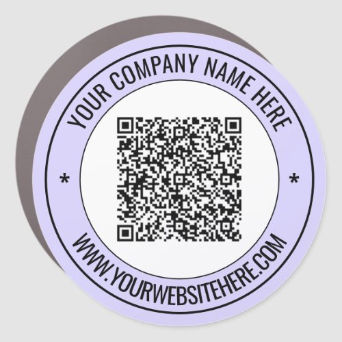 Custom QR Code Scan Info Text Company Car Magnet