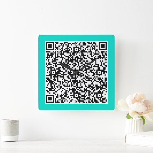 Custom QR Code Scan Info Wall Clock Choose Colors (Home)