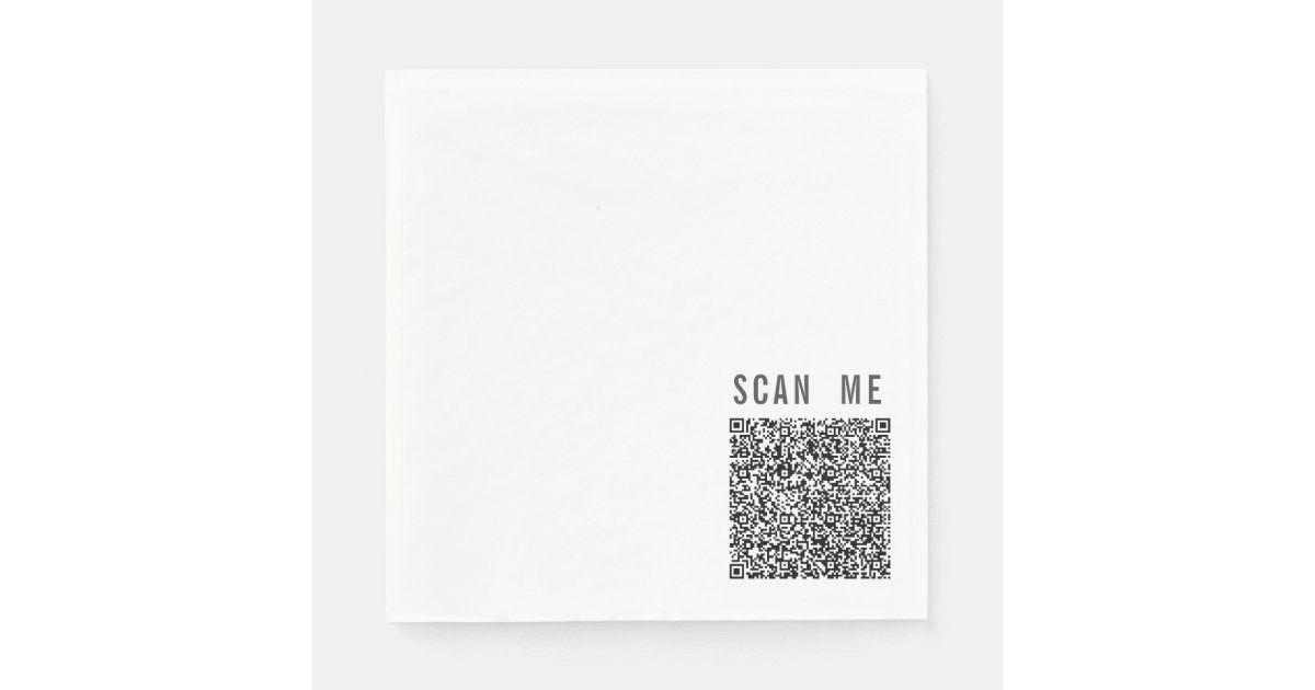 Custom QR Code Scan Info Your Funny Napkins | Zazzle