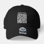 Custom QR Code Scan Info Your Personalized Hat<br><div class="desc">Custom Font and Colors - Create Your Own Design Personalized Hat example with Your QR Code Scan Info and Text Branded Promotional Business or Funny Personal Modern Hats template / Gifts Accessories ( Choose Hat Style ) - Add Your QR Code - Image - Photo or Logo / Text /...</div>
