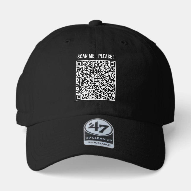 Custom QR Code Scan Info Your Personalized Hat (Front)
