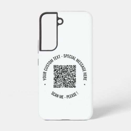 Custom QR Code Scan Info Your Text and Colors Samsung Galaxy S22 Case