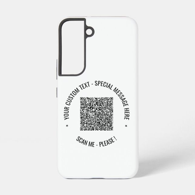 Custom QR Code Scan Info Your Text and Colors Samsung Galaxy Case (Back)