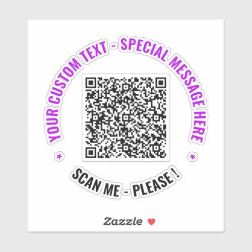 Custom QR Code Scan Info Your Text Colors Sticker