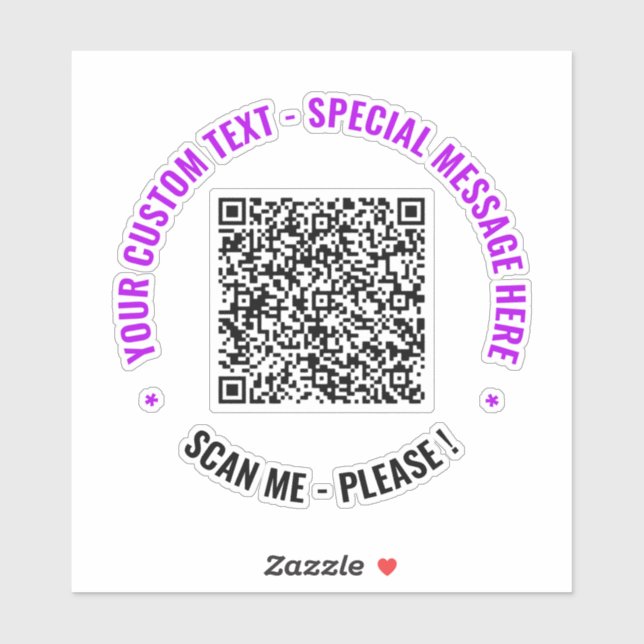 Custom QR Code Scan Info Your Text Colors Sticker (Sheet)
