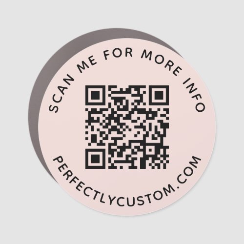 Custom QR code Scan me custom text blush pink Car Magnet