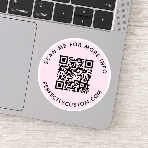 Custom QR code Scan me for more info light pink Sticker