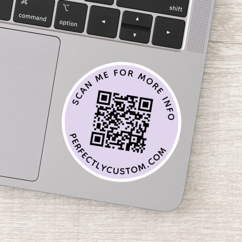 Custom QR code Scan me for more info light purple Sticker