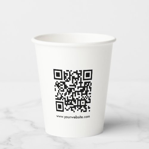 Custom QR Code Scan Me Website Url Template White Paper Cups