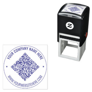 Custom QR Code Scan Name Info Round Stamp Example