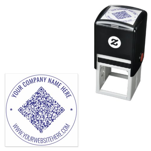 Custom QR Code Scan Name Info Round Stamp Example