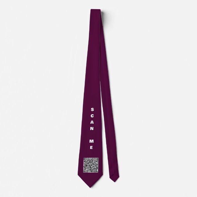 Custom QR Code Scan Neck Tie Example Choose Color (Front)