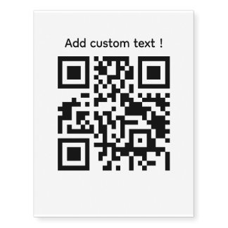 custom qr code simple business promotion temporary tattoos
