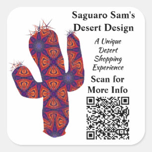 Custom QR Code Small Business Call to Action Promo Square Sticker