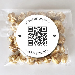 Custom QR Code Small Business Product Packaging Classic Round Sticker