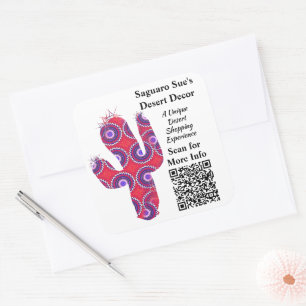 Custom QR Code Small Business Promo Call to Action Square Sticker
